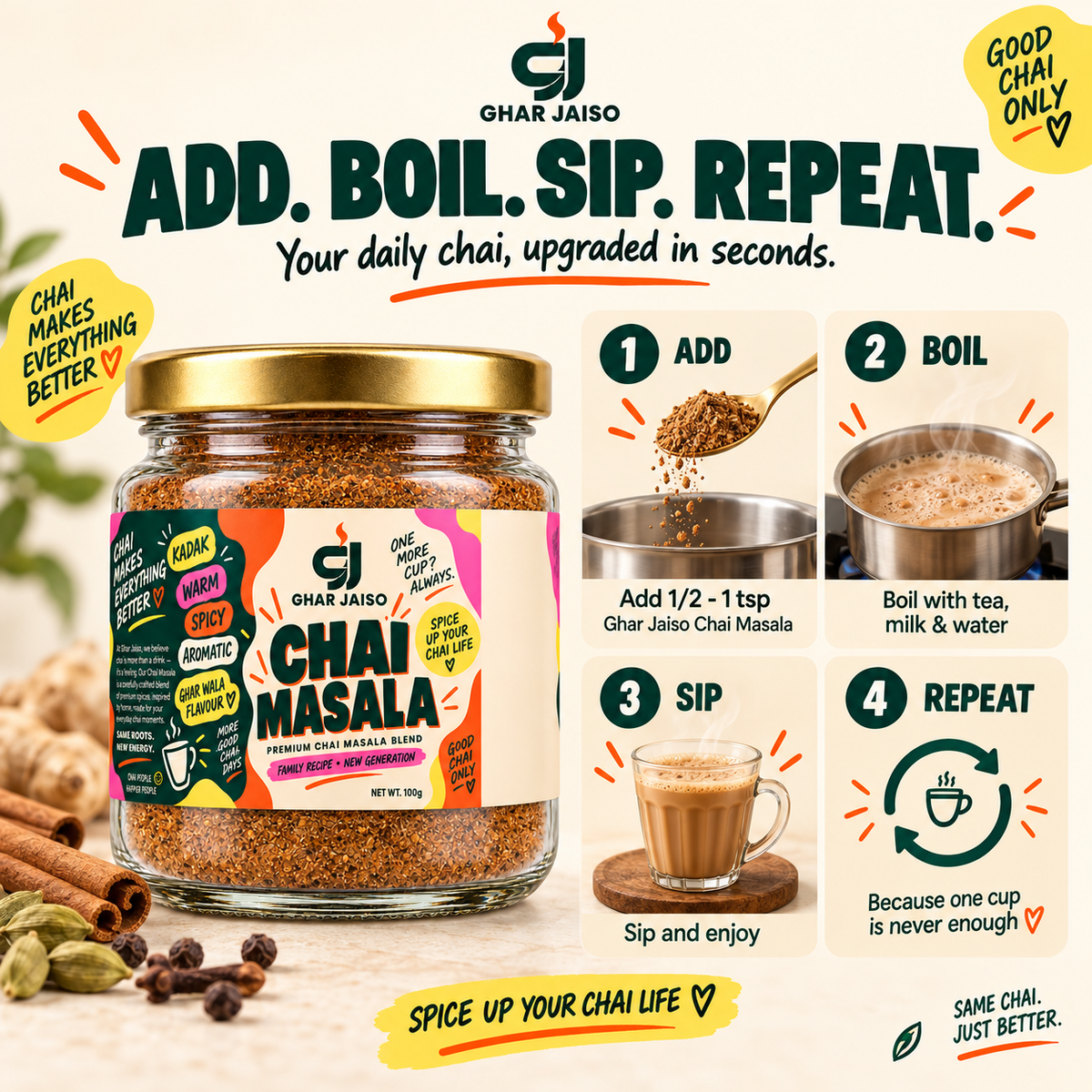 Ghar Jaiso Original Chai Masala